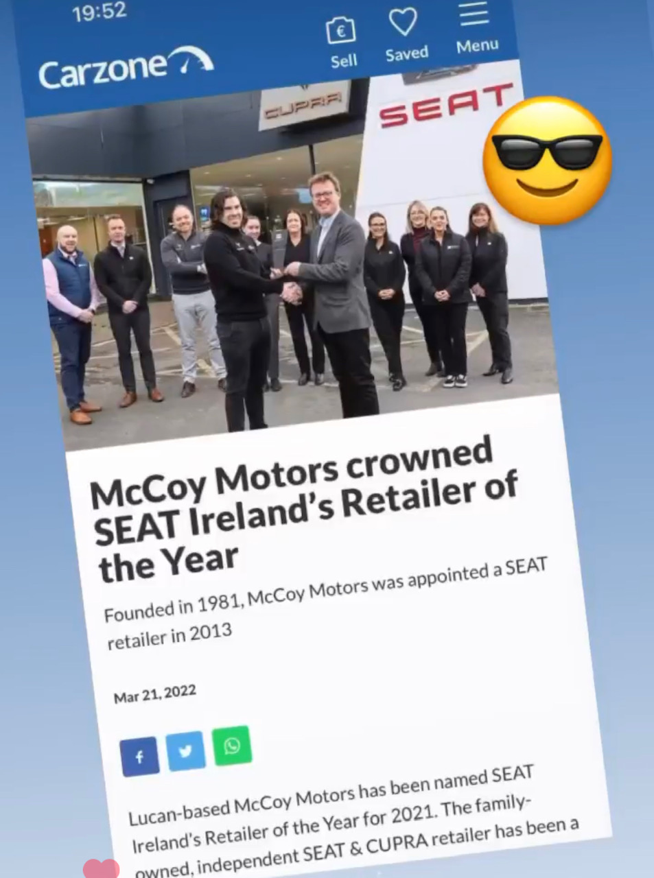 McCoys named SEAT dealer of the year 2021